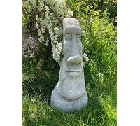 Estatua de piedra de Moai de Isla de Pascua | Adorno reconstituido para jardín al aire libre