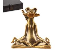 Estatua de Rana - Material de latón, de Yoga, tamaño Compacto, diseño detallado, construcción Duradera, decoración de meditación, Figura de latón para el hogar, Oficina, Sala de Yoga