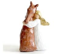 Estatua de regalo para niñas, figura de caballo pintada a mano, regalos, decoración de caballos, regalos para amantes de los caballos, figura de amistad, fuerza silenciosa, figura, para cumpleaños