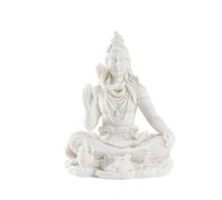 Estatua de resina blanca del Señor Shiva, pose de meditación, escultura de la deidad hindú, estatuas del dios indio (20 centímetros)