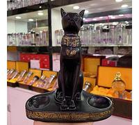 Estatua de resina con base de bola de cristal, soporte de exhibición de gato de la suerte, decoración FengShui, apto para bolas de 5 a 6 cm