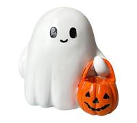 Estatua de resina de Halloween con una peculiar combinación de ternura y miedo con detalles faciales pintados a mano, diseñada para mejorar tu colección de decoración de temporada (sin luz)