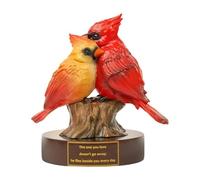 Estatua de resina de pájaros rojos - Romántica Escultura realista | Pantalla Love Birds, elegante pieza decorativa de acento residencial, arte decorativo para parejas de pájaros, sala de estar