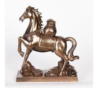Estatua de resina del Año del Caballo 2026, figuras de caballos de Feng Shui, adornos para mesa de hogar u oficina para la buena suerte, el éxito y la riqueza.(A,21.5x8.5x25cm)