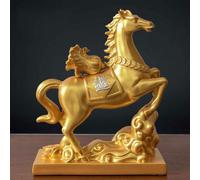 Estatua de resina del Año del Caballo 2026, figuras de caballos de Feng Shui, adornos para mesa de hogar u oficina para la buena suerte, el éxito y la riqueza.(D,21.5x8.5x25cm)