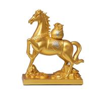 Estatua de resina del Año del Caballo 2026, figuras de caballos de Feng Shui, adornos para mesa de hogar u oficina para la buena suerte, el éxito y la riqueza.(B,27x11x32CM)