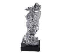 Estatua de resina nórdica retro plateada "El silencio es oro"