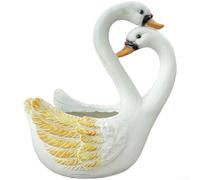 Estatua de resina para decoración de jardín, adorno de césped al aire libre, contenedor de flores para balcón, color blanco, 26 x 17,5 x 30 cm (modelo A)