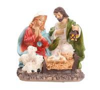 Estatua de resinas de la Sagrada Familia, escena de belén de Navidad, figura de arte religioso, decoración de mesa, decoración espiritual espiritual de vacaciones