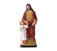 Estatua de resinas de la Sagrada Familia hecha a mano, decoración religiosa para el hogar, figura católica de padre e hijo, adorno de bendición, estatua vintage