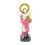 Estatua de San Pancracio, Figura Religiosa Decorativa, 20 cm, Resina, Rosa y Verde Pancras de Roma San Figura de Jesús católico Estatua de Jesús Figura de crucifixión Cristo Ornamento Religioso