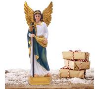 Estatua de San Rafael - Decoración de mesa de resina de Arcángel Ángel | Adorno de festival cristiano para el hogar, dormitorio, salón, estantería, altar, escritorio de oficina, Navidad, religioso