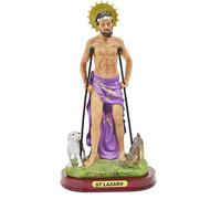 Estatua de Santa Lázaro Estatua de San Lázaro Escultura en resina para decoración del hogar (12 pulgadas)