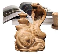 Estatua de serpiente de madera genérica - Mano tallada serpiente | Feng Shui Snake Sculpture, Retro Snake Statue Ornaments Luck Success Wealth, Haand Carved Wood Snake Sculpture | Wooden Snake