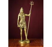 Estatua de Shiva de pie de latón, estatua grande de Shiva de latón de 52 cm, estatua de Mahakal Señor Shiva para decoración de altar del hogar, regalo de inauguración de la casa, regalo Mahashivratri