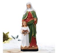Estatua De St. Ana - Estatua De Resina Detallada De Santa Ana Con Child Mary | Decoración Católica Religiosa Para Hogar, Iglesia, Sala De Oración Y Altar Devocional | Coleccionable Espiritual