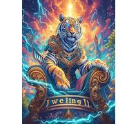 Estatua de Tigre con Brillo mágico Puzzle 300 Piezas Paisaje Ciencia ficción Rompecabezas Familiar para Adultos Aliviar Estrés Decoración De Pared Moderna 300 PCS