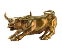 Estatua de toro de bronce de Wall Street, decoración del hogar representa la vida, buena suerte, riqueza de Feng Shui (dos toros)