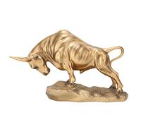 Estatua de Toro de la Fortuna, Escultura de Vaca Feng Shui para Decoración de Escritorio de Sala de Estar, 14,6x5,1x8,7 Pulgadas