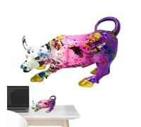 Estatua de toro de Wall Street,figura de toro de Wall Street,Bull Figura Finanzas Decoración del lugar de trabajo - Arte de figura de animal de toro, decoración de mesa de toro de resina