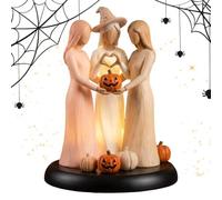 Estatua de tres hermanas de resina, arte abstracto espeluznante, amistad, decoración de otoño