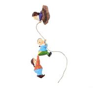 Estatua de tronco de árbol de escalada de gnomo de resina para exteriores, valla de jardín, patio, valla y uso interior del hogar (S)