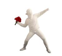 Estatua de un niño lanzando flores, una decoración for el hogar elegante y creativa, una escultura de un lanzador de flores, una decoración for el baño de un hombre.(White)