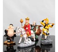 Estatua de Viaje al Oeste, Estatua de Resina del Rey Mono, Figura Creativa de Monje Buda Sun Wukong para decoración de Mesa en el hogar y la Oficina, Juego de 4