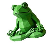 Estatua de yoga de ranas con forma geométrica, arte de resina para meditaciones, decoración para mesita de noche o espacios de trabajo para aliviar el estrés, escultura topológica