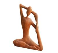 Estatua De Yoga - Madera 7,1 Pulgadas | Escultura Creativa De Chica De Yoga De Oficina | Figura Marrón Hecho A Mano, Decoración Artística, Para El Hogar, Salón, Galería De Estudio, Oficina, Ex