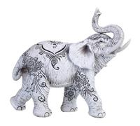 Estatua decorativa coleccionable tailandesa de George S. Chen Imports (elefante tailand s con el tronco hacia arriba, 88246 blanco)