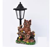 Estatua Decorativa de Border Collie para jardín Solar con luz, Ideal para Exteriores, Patio, césped, pasarelas, Regalos en liquidación.