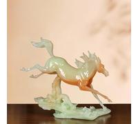 Estatua del caballo del zodíaco de Año Nuevo, adorno de caballo de jade sintético Feng Shui chino, decoración de escritorio del festival de primavera, adecuado for hogares, oficinas(Style C)