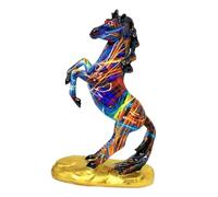 Estatua del caballo - Figuras decorativas de colores de resina, regalo de obras de arte para el hogar con esculturas de animales modernos; estantería para dormitorio, estudio, estantería para oficina