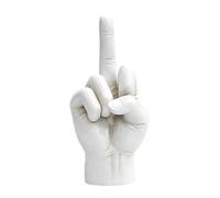 Estatua Del Dedo Medio, Estatuilla Decorativa De Resina De Humor for Sala De Estar, Dormitorio, Oficina Y Tienda, Escultura Inusual De 20x9,5x8 cm(White)