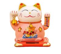 Estatua del Gato de la Suerte,Gato de la Suerte con Energía Solar,Buena suerte Decoración Feng Shui,Riqueza Prosperidad Gato de bienvenida,Afortunado Gato Lindo,para tienda,coche,5 pulgadas
