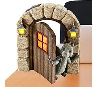 Estatua del libro de lectura de dragón - Adorno intrincado para el amante de los libros, estatua de la figura linda | Decoración de criaturas míticas coleccionables, dragón meditando en la ventana
