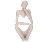 Estatua del pensador Figura pensativa Estatuilla Arenisca Escultura de personas Arte abstracto nórdico Decoraciones de inauguración de la casa para la oficina en el hogar Estantería de escritorio