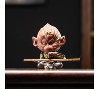 Estatua del Rey Mono, Figura de Mascota de té Sun Wukong de Arena Morada, Estatua de Buda de 10,7 cm de Viaje al Oeste con porra Dorada Ruyi para decoración del hogar y Regalos Coleccionable
