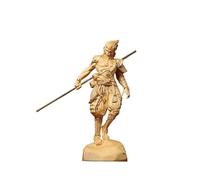 Estatua del Rey Mono Tallada en Madera de Boj, Figura de Sun Wukong - Escultura Artesanal Hecha a Mano para Escritorio, decoración del Altar del hogar, Mesa de Arena, Adorno para automóvil (12 cm)