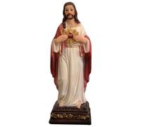 Estatua del Sagrado Corazón de Jesús, Estatua de la resina de Jesús de 5.12 pulgadas, Estatua del Renacimiento de Jesucristo, Figura religiosa de Jesús para el hogar de inauguración de la casa presen