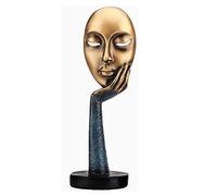 Estatua del Silencio, Escultura Moderna de Resina El Silencio Es Dorado Estatuas de Personas Esculturas Oficina Hogar Pensador Decoración Arte Estatuas Artesanías Creativas Adornos, Personas D