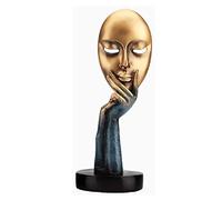 Estatua del Silencio, Escultura Moderna de Resina El Silencio Es Dorado Estatuas de Personas Esculturas Oficina Hogar Pensador Decoración Arte Estatuas Artesanías Creativas Adornos, Personas D