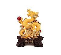 Estatua Dorada del dragón Chino para la Suerte, éxito, decoración del hogar, decoración de Mesa, Adornos, Escultura, Regalo, decoración Coleccionable, B: Dorado (Color: A: Oro Arena)