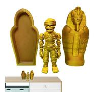 Estatua egipcia, escultura de artefacto de sarcófago impresa en 3D, decoración temática de momia con articulaciones móviles, exhibición coleccionable para , escritorio, escaparate y hogar