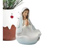 Estatua - Elegante escultura de Santa María Pieta, pieza de arte devocional con base de florero | Elegante regalo de patio y jardín para ella, iglesia católica, santuario conmemorativo, decoración de