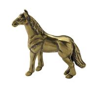 Estatua en miniatura de caballo de guerra de metal asiático, estatua de animal detallada, base sólida y estable, exhibición de oficina en hogar, estatua en miniatura de caballo de batalla cultural