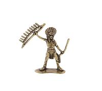 Estatua en miniatura de guerrero indio de la civilización maya de latón, escultura de jefe tribal de metal, adorno de escritorio para el hogar, bonsái, micro paisaje, accesorios