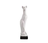 Estatua Figurilla Escultura decorativa de mármol de gato blanco de pie 13 cm