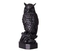 Estatua Figurilla Escultura decorativa de piedra de búho negro 10 cm